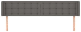 vidaXL Κεφαλάρι με Πτερύγια Γκρι 183x16x78/88εκ. Συνθετικό Δέρμα