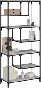 vidaXL Βιβλιοθήκη Γκρι Sonoma 81x36x176 εκ. από Επεξεργ. Ξύλο