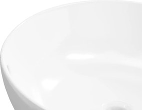 vidaXL Νιπτήρας Στρογγυλός Λευκός 44 x 17 εκ. Κεραμικός