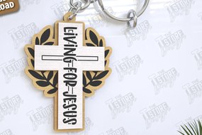 Intra απο ξύλο plywood 3mm-4mm πάχος Christian Keychain | Μπρελόκ 3D Δίασταση 6x6 cm INTRAFABR-123120869