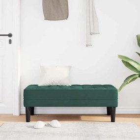 vidaXL Παγκάκι Σκούρο Πράσινο 113x57x39 εκ. Βελούδο