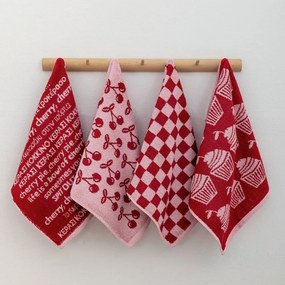 Πετσέτες Κουζίνας Jack103 (Σετ 4τμχ) Red Palamaiki 100% Cotton
