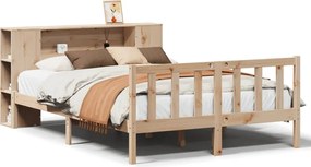 vidaXL Κρεβάτι Βιβλιοθήκη Χωρίς Στρώμα 120x200 εκ Μασίφ Ξύλο Πεύκο