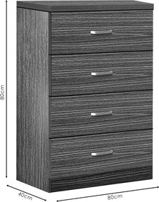 Συρταριέρα Killian pakoworld με 4 συρτάρια wenge 80x40x80εκ