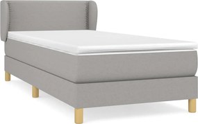 vidaXL Κρεβάτι Boxspring με Στρώμα Ανοιχτό Γκρι 80x200 εκ. Υφασμάτινο