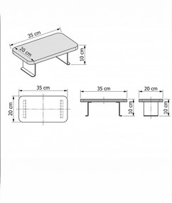 Βοηθητικό Τραπεζάκι Πολυθρόνας Λευκό BINE 35x20x10
