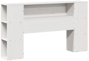 vidaXL Κρεβάτι Βιβλιοθήκη Χωρίς Στρώμα Λευκό 135x190 εκ Μασίφ Πεύκο