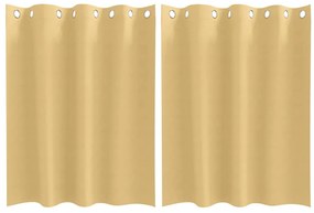 vidaXL Κουρτίνες με κουρτίνες 2 pcs Μπεζ 140x140cm Πολυεστέρας