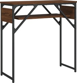 vidaXL Τραπέζι Κονσόλα με Ράφι Καφέ Δρυς 75x30x75 εκ. Επεξεργ. Ξύλο