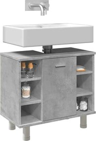 vidaXL Ντουλάπι Νιπτήρα Γκρι Σκυροδέματος 60x32x53,5 εκ. Επεξ. Ξύλο