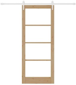 vidaXL Ολισθητή Πόρτα Χειροκίνητος Καφέ 86 x 211 cm Ξύλο και μέταλλο