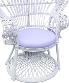 Πολυθρόνα Dorothy Inart με λευκό μαξιλάρι-λευκό rattan 115x57x150εκ