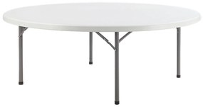 Τραπέζι Catering Στρογγυλό ArteLibre TILIA Πτυσσόμενο Λευκό/Γκρι HDPE/Μέταλλο Φ150cm-14980007