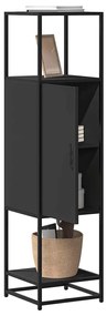 Highboard Μαύρο 35,5x35x139 cm Κατασκευασμένο ξύλο και μέταλλο - Μαύρο