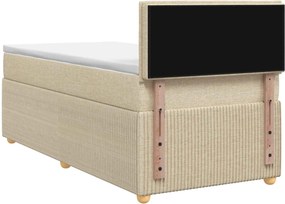 vidaXL Κρεβάτι box spring με στρώμα Κρεμ 80 x 200 cm Ύφασμα