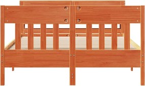 vidaXL Σκελετός Κρεβ. Χωρίς Στρώμα Καφέ Κεριού 150x200 εκ Μασίφ Πεύκο