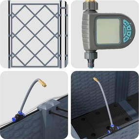 vidaXL Γλάστρα Κήπου 3 pcs Ανοιχτό Γκρι Ατσάλι