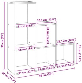 ΒΙΒΛΙΟΘΗΚΗ/ΔΙΑΧΩΡΙΣΤΙΚΟ ΧΩΡΟΥ 3 ΕΠ. 99X29X99 ΕΚ. ΕΠ. ΞΥΛΟ 857965