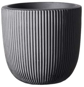 Κασπώ Πήλινο Στρογγυλό Stripe S A-4940-8 24x24x23cm Grey Supergreens Πηλός