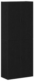vidaXL Επιτοίχιο ντουλάπι 2 pcs Μαύρη δρυς 69.5 x 34 x 90 εκ.