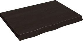 vidaXL Επιφάνεια Τραπεζιού Σκούρο Καφέ 80x60x(2-6) εκ Επεξ. Μασίφ Δρυς