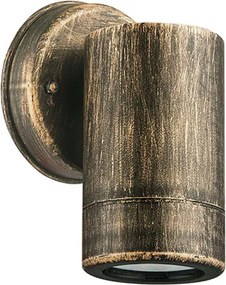 Απλίκα πλαστική μονής κατεύθυνσης DOWN ρουστίκ επίτοιχη Φ60mm GU10 στρόγγυλη στεγανή IP65