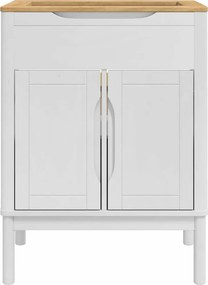 vidaXL Ντουλάπα Νιπτήρα Mπάνιου με ράφι FLORO Λευκό 60 x 40 x 80 εκ