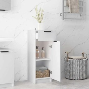 vidaXL Ντουλάπι Μπάνιου Λευκό 32 x 33,5 x 90 εκ. Επεξεργασμένο Ξύλο