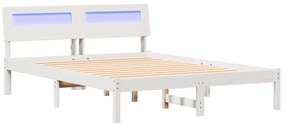 vidaXL Σκελετός Κρεβατιού Λευκό 140 x 190 cm Συμπαγές ξύλο πεύκου