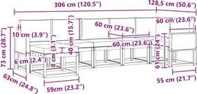 vidaXL Σειρά Καναπέ Εξωτερικού 7 pcs Φυσικό και Μπεζ Πολυεστέρας