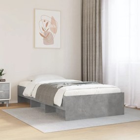 vidaXL Πλαίσιο Κρεβατιού Γκρι Σκυροδέματος 75 x 190 εκ. Επεξεργ. Ξύλο