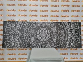 Εικόνα χειροποίητου Mandala σε ασπρόμαυρο σχέδιο - 120x40
