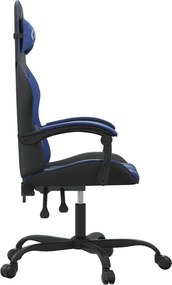vidaXL Καρέκλα Gaming Μαύρο/Μπλε από Συνθετικό Δέρμα