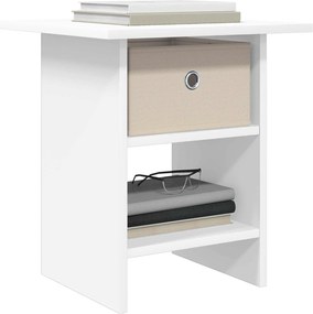 vidaXL Κομοδίνο Λευκό 41 x 40 x 45 εκ Επεξεργασμένο Ξύλο