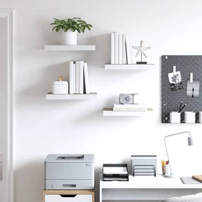 vidaXL Ράφια Τοίχου 4 τεμ. Δρυς/Άσπρο 50x23,5x3,8 εκ. MDF