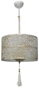 Κρεμαστό Φωτιστικό Οροφής 1xE27 Οργάντζα Damascus Heronia Lighting-14-0287-Λευκό 14-0287