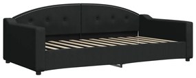 Καναπές Κρεβάτι με Στρώμα Μαύρο 100 x 200 εκ. Υφασμάτινο - Μαύρο