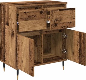 vidaXL Πλαϊνό γραφείο με συρτάρι Παλιό Ξύλο 60 x 35 x 70 cm