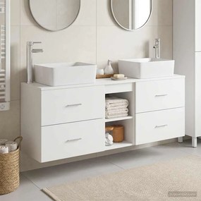 vidaXL Σετ Ντουλαπιών Μπάνιου 3 τμχ. Λευκό 53 x 34,5 x 63 εκ