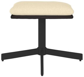 vidaXL Υποπόδιο Κρεμ 60x60x36 εκ. Ύφασμα & Συνθετικό Δέρμα