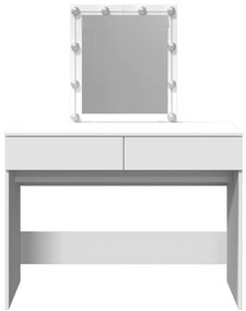 vidaXL Μπουντουάρ με LED Λευκό 100x40x130 εκ.