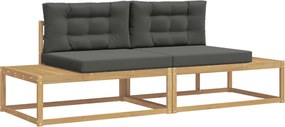 vidaXL Σειρά Καναπέ Εξωτερικού Λευκό 230,5 x 83 x 73 εκ Πολυεστέρας