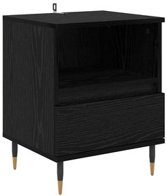 vidaXL Κομοδίνο Μαύρη Οξυά 40 x 35 x 50 εκ. Επεξεργασμένο ξύλο
