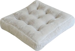 Γούνινη Μαξιλάρα Δαπέδου (50x50x12) Pol Rugs & Mats Rabbit Ivory
