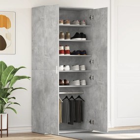 vidaXL Ντουλάπι Παπουτσιών Γκρι 80x39x180 εκ. Οικονομικό ξύλο
