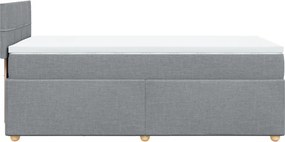 vidaXL Κρεβάτι Boxspring με Στρώμα Ανοιχτό Γκρι 100x200 εκ. Υφασμάτινο