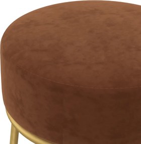 vidaXL Στρογγυλό Σκαμπό Hocker Καφέ Βελούδινο