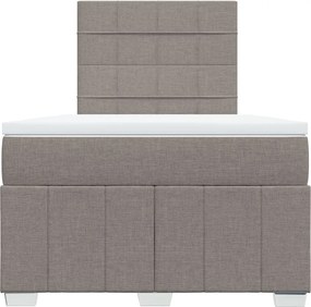 vidaXL Κρεβάτι Boxspring με Στρώμα Taupe 120x200 εκ. Υφασμάτινο