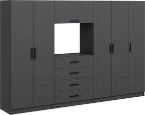 Πενταφυλλη Ντουλαπα Ανθρακί KALEO 52x315x210