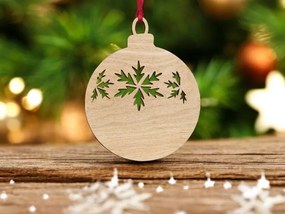 Σετ των 3 Intra απο ξύλο plywood 3mm-4mm πάχος – Floral σχέδιο Χριστουγεννιάτικη μπάλα 35x40 cm INTRAVECTRY-MY548097